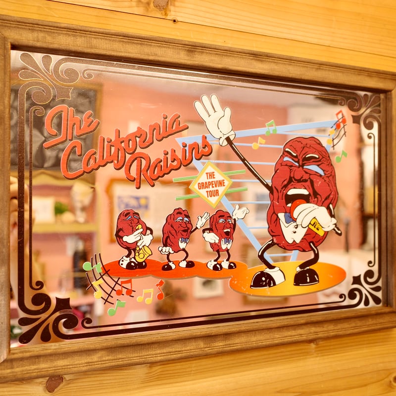 新品 カリフォルニアレーズン ウッド パブミラー PUB MIRROR