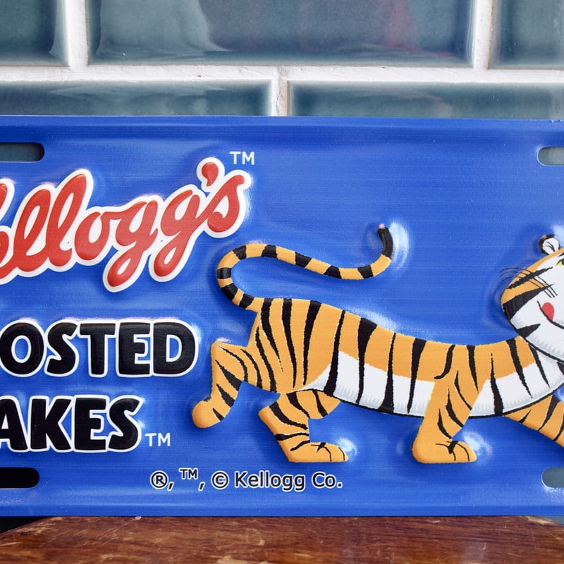 Kellogg's ケロッグ Blue メタルサイン シリアル 看板 世田谷ベース