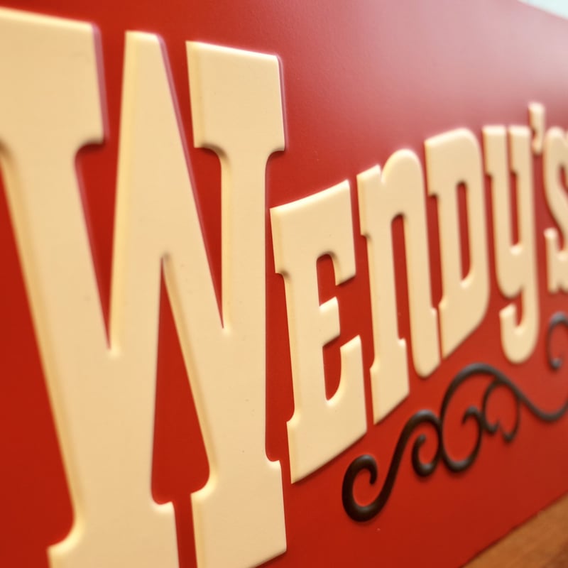 Wendy's ウェンディーズ 看板 メタルサイン エンボス アメリカ USA RD