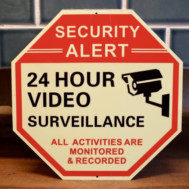 新品 SECURITY SIGN セキュリティ 看板 店舗 アメリカ USA PFS