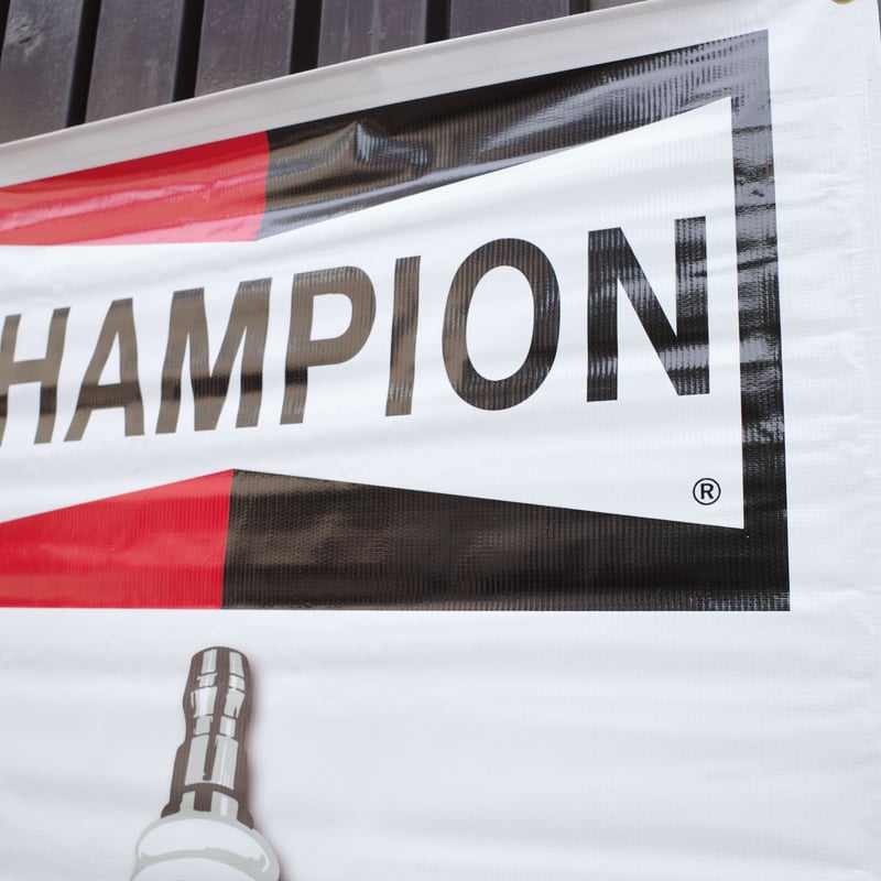 新品 CHAMPION PLUG チャンピオンプラグ バナー フラッグ 看板
