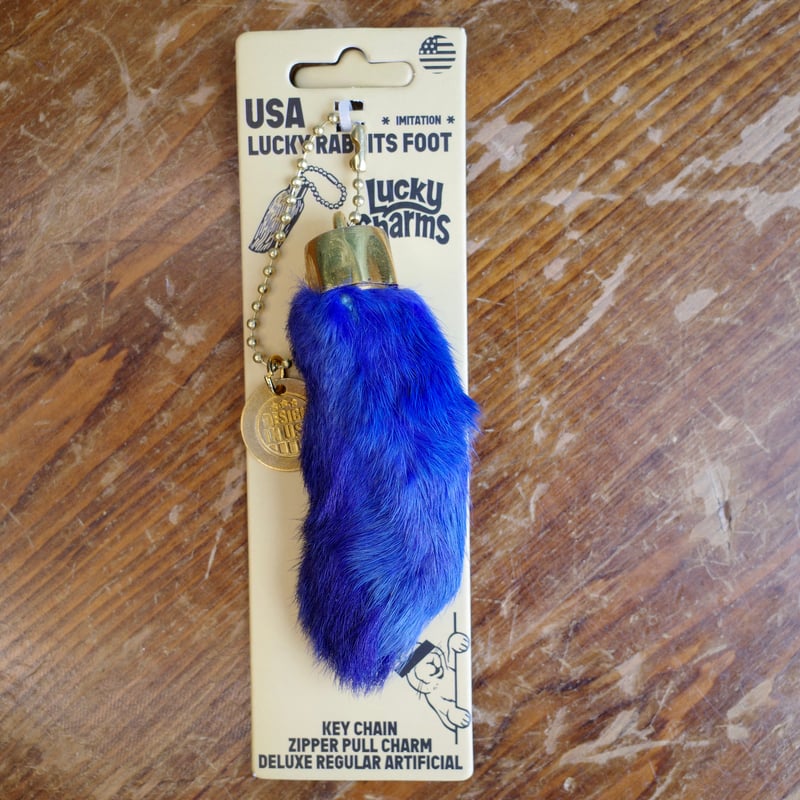 ラビットフット キーチェーン LUCKY CHARMS ブルー 幸運 お守り