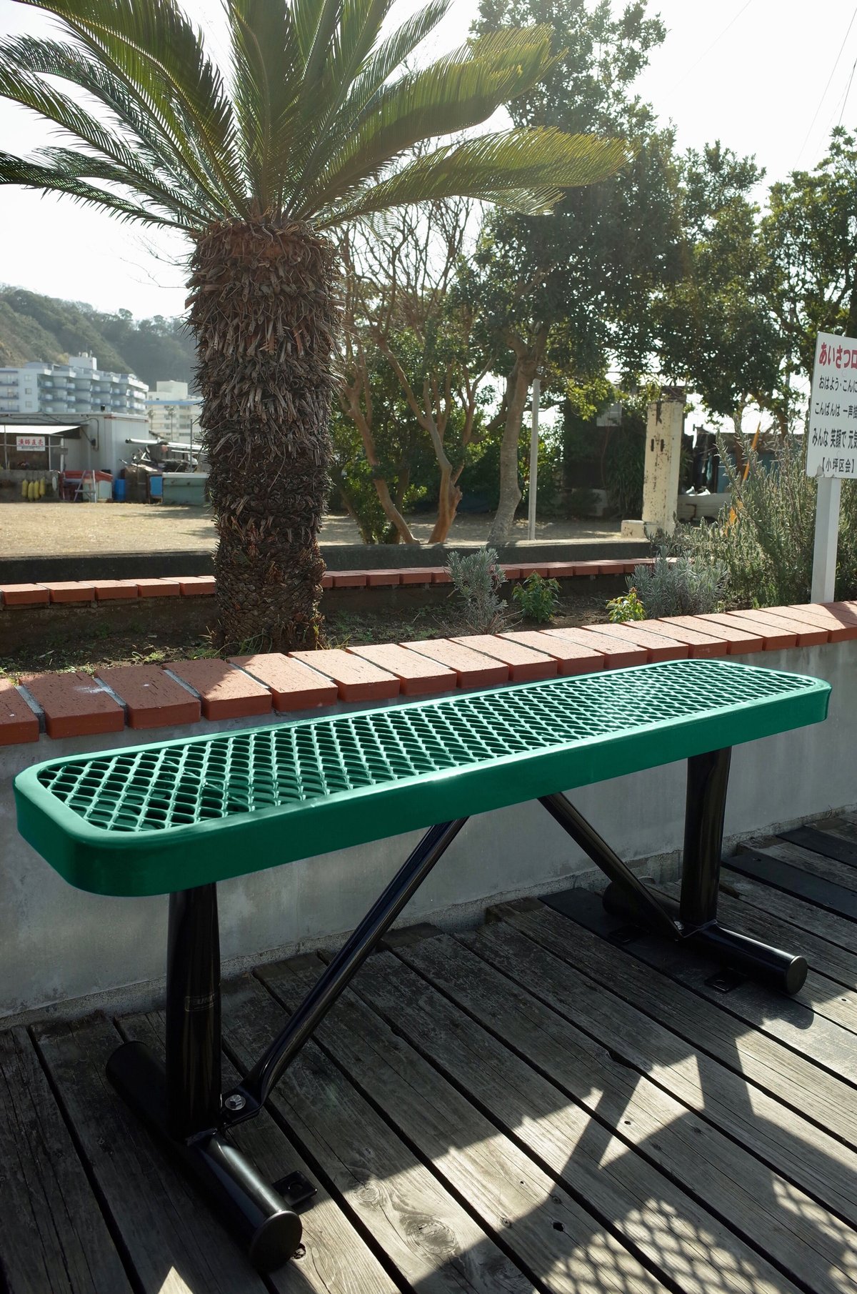 アメリカ パークベンチ 公園 BENCH 椅子 GREEN カリフォルニア