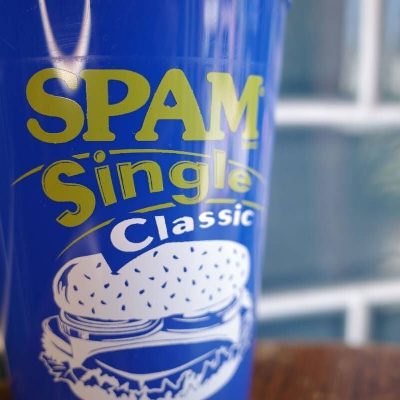 新品 SPAM スパム BLUE プラスチックカップ アメリカ製 キッチン