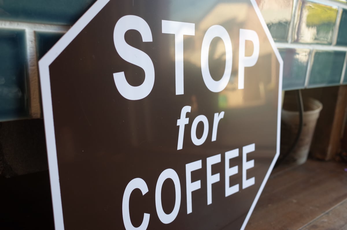 STOP COFFEE 看板 プラスチックプレート カフェ 店舗 ディスプレイ