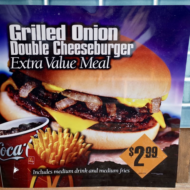 Vintage 2001 Mcdonald's マクドナルド メニューサイン Double