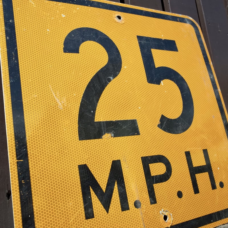 ビンテージ MPH 25 マイル 看板 ロードサイン トラフィックサイン