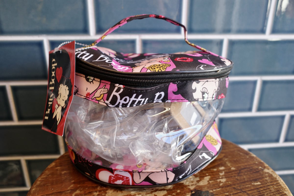 新品 Betty Boop ベティちゃん バニティポーチ 化粧ポーチ 鏡 BLK コスメ