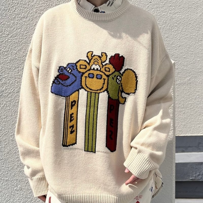 新品 PEZ ディスペンサー ジャガードニット セーター