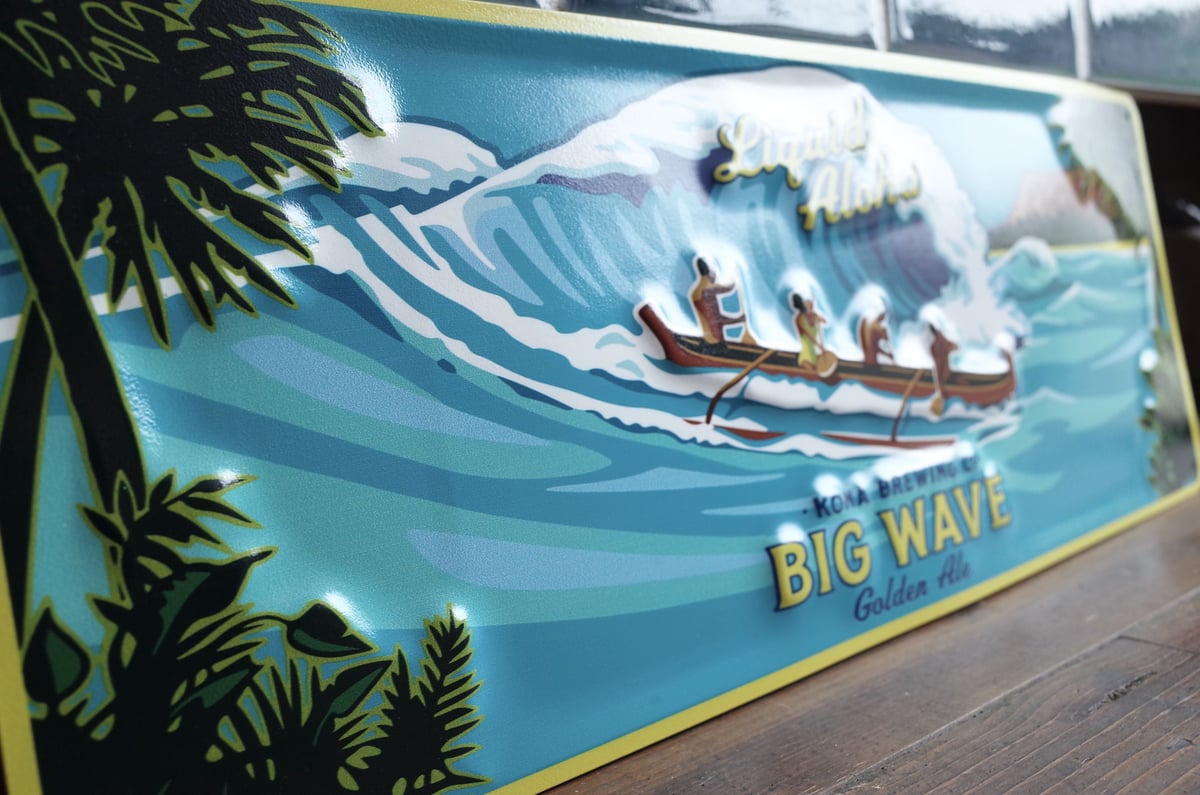 BIGWAVE コナ ビール ハワイ Hawaii 看板 | Collection Market