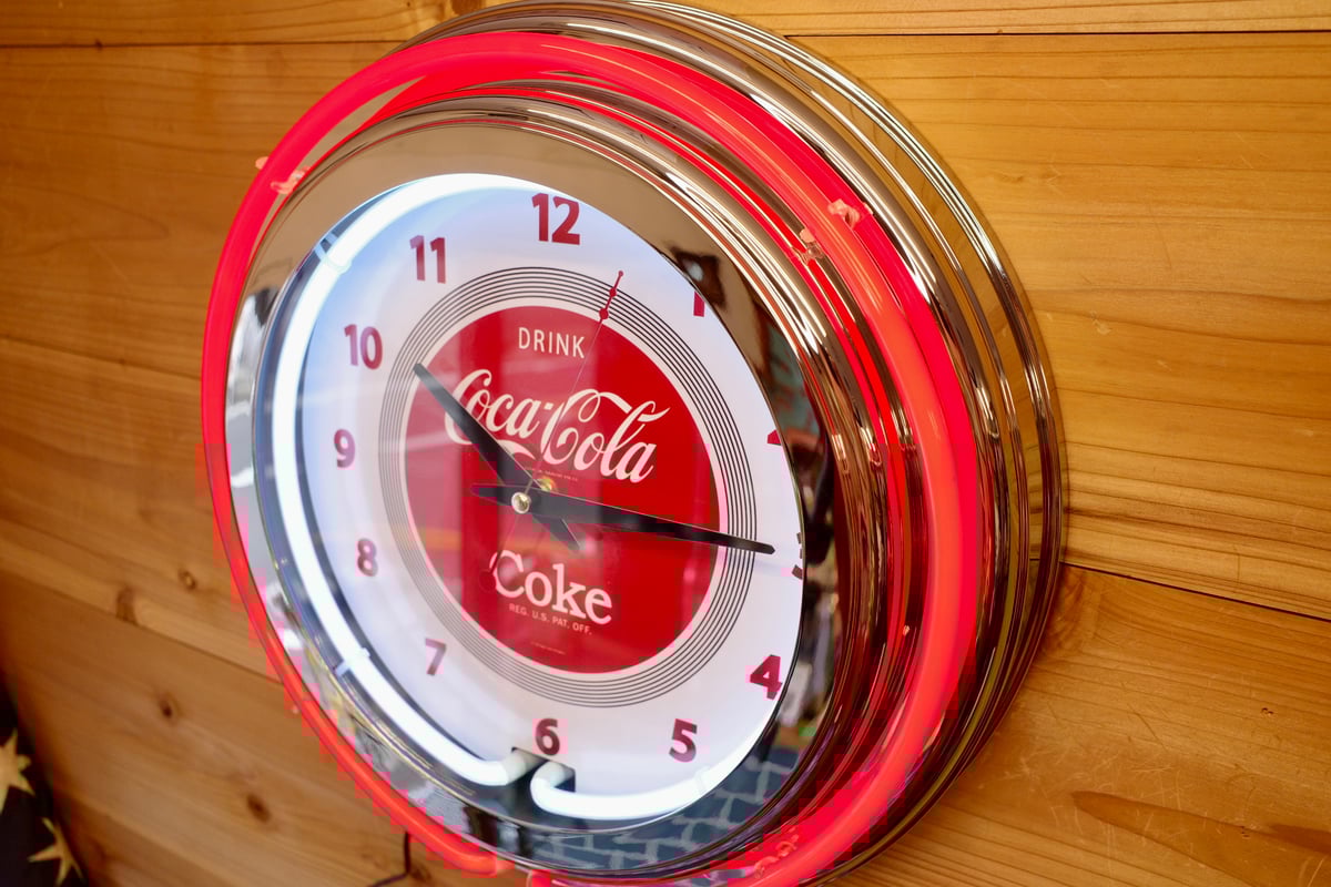 新品 Coca Cola コカコーラ ダブルネオンクロック RED 時計 新品 Coca Cola コカコーラ ダブルネオンクロック RED 時計