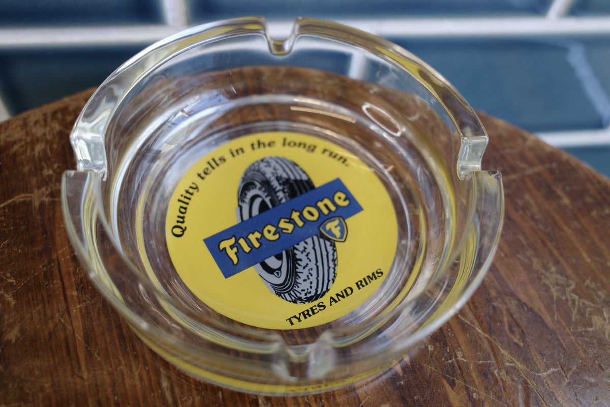 新品 Firestone ファイヤーストーン タイヤ ガラス 灰皿 ASHTRAY 世田谷ベー...