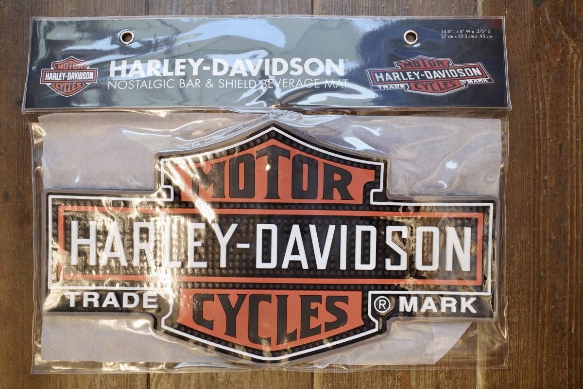 新品 HARLEY DAVIDSON ハーレー ロゴ BAR MAT バーマット 店舗 ラバー