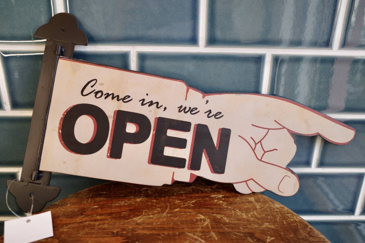 新品 OPEN CLOSE メタルサイン オープン クローズ 営業時間 看板 両面 