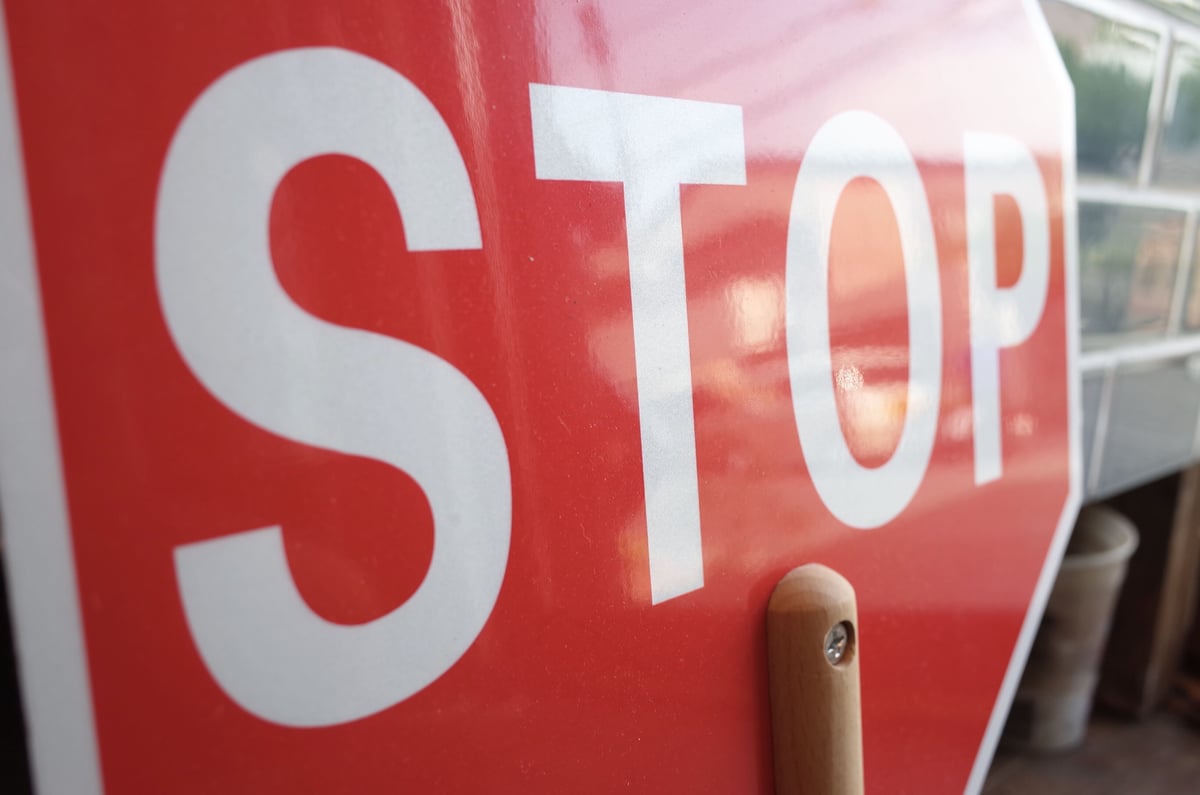 ビンテージ STOP SLOW ハンドサイン 看板 | Collection Market