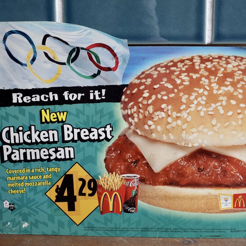 Vintage 1997 Mcdonald's マクドナルド ペーパーサイン 両面メニュー