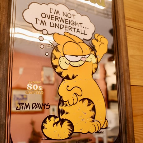 新品 Garfield ガーフィールド ウッド パブミラー PUB  MIRROR  アメリカン カフェ バー ガレージ インテリア 木製