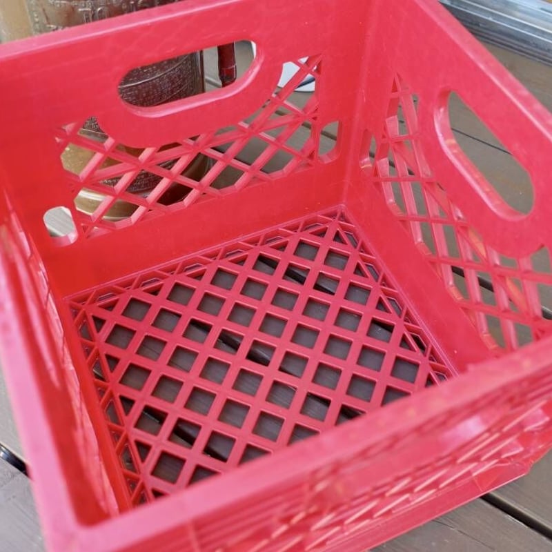 US MILK CRATE ミルククレート RED 赤 ボックス 箱 棚 アメリカ