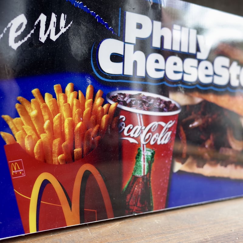 Vintage 2004 Mcdonald's マクドナルド メニューサイン Philly
