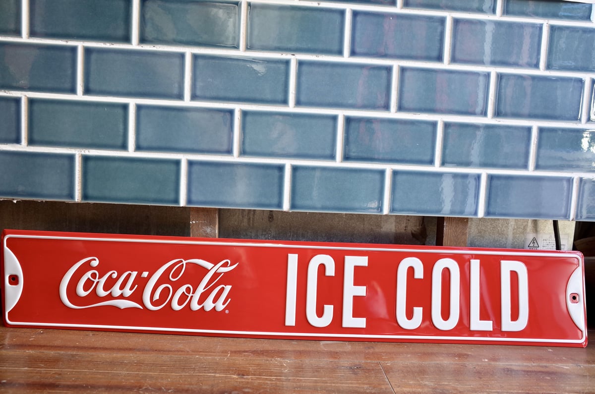 Coca Cola コカコーラ ICE COLD 看板 エンボスメタルサイン | Colle...