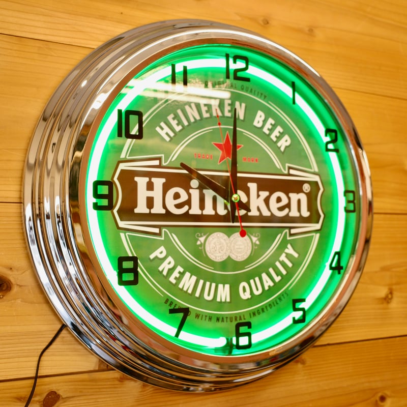 新品 Heineken ハイネケン ネオンクロック 時計 壁掛け アメリカ