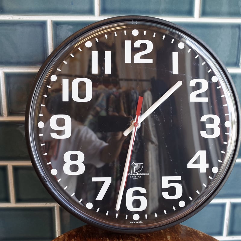 Chicago Lighthouse Clock シカゴ クロック 時計 ブラック アメリカ