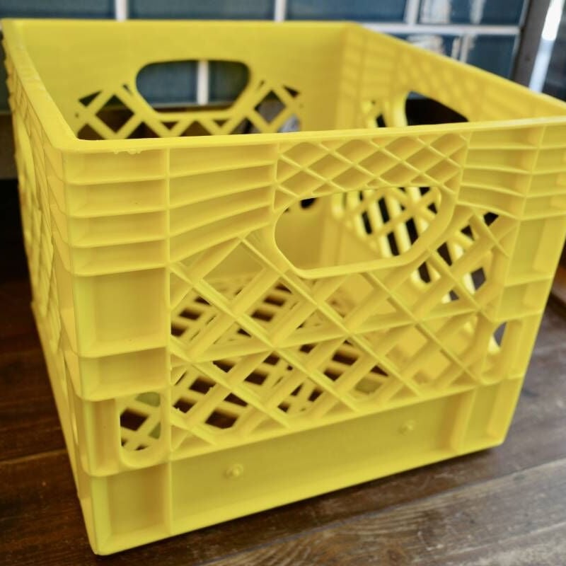 US MILK CRATE ミルククレート YELLOW ボックス 箱 収納 アメリカ製