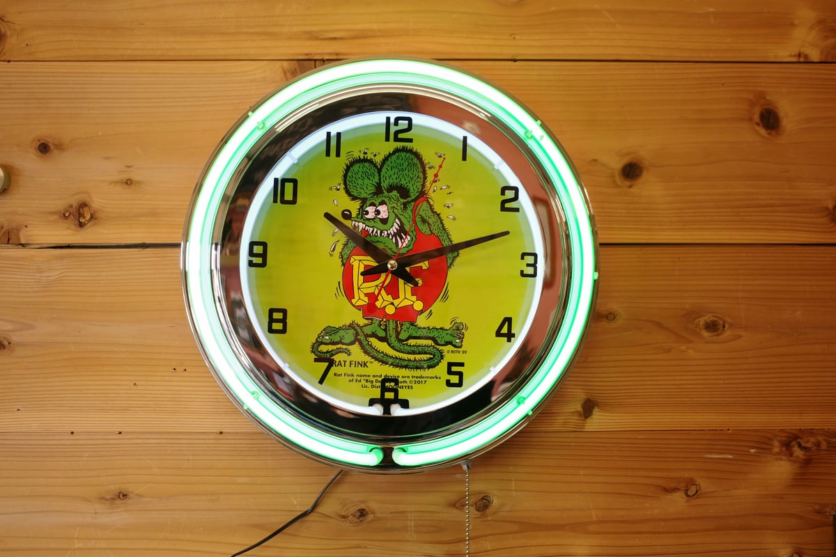新品 RAT FINK ラットフィンク ネオンクロック 時計 壁掛け アメリカ