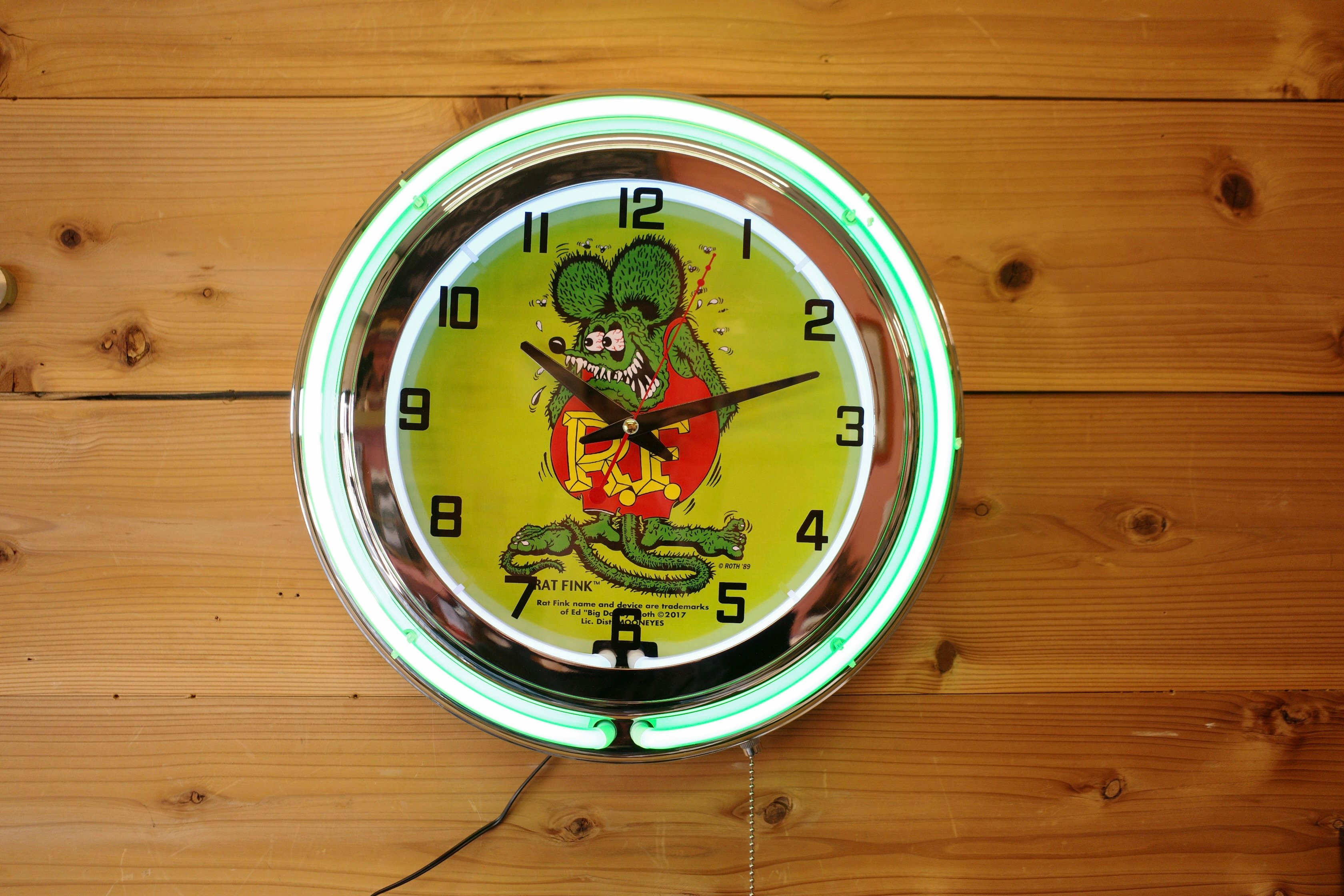 新品 RAT FINK ラットフィンク ネオンクロック 時計 壁掛け アメリカ