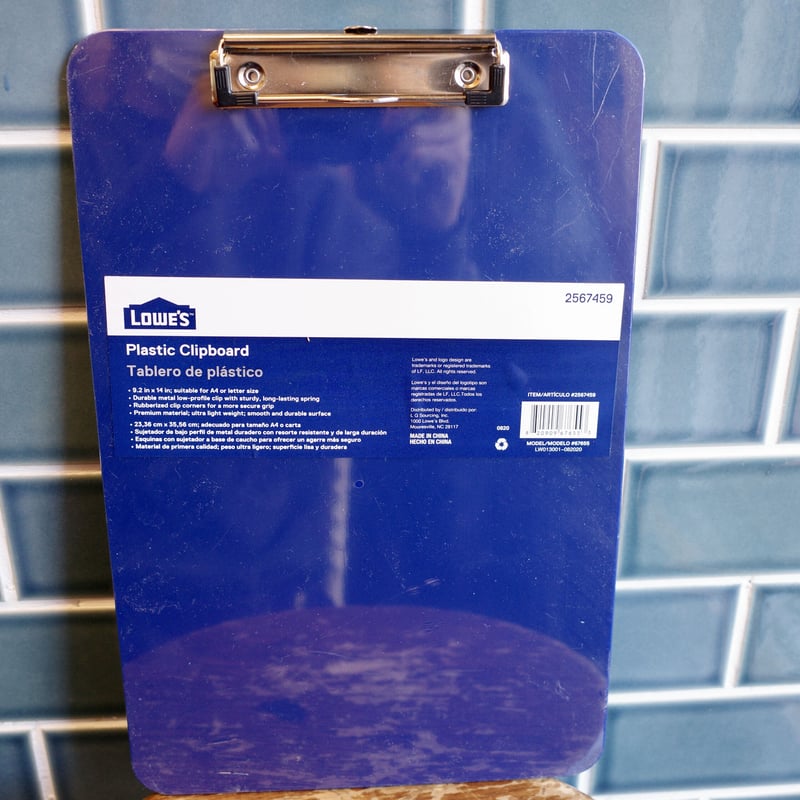 新品 LOWE'S ロウズ Clipboard クリップボード アメリカ USA