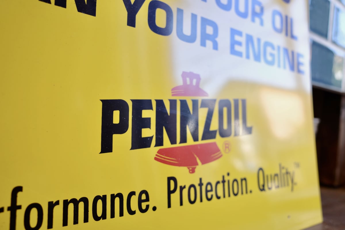 デッドストック PENNZOIL ペンズオイル 看板 プラスチック アメリカ製