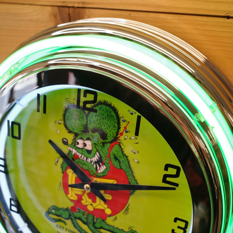 ラットフィンク壁掛時計 新品 RAT FINK ラットフィンク ネオンクロック 時計 壁掛け