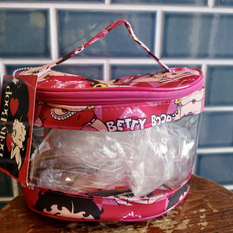 新品 Betty Boop ベティちゃん バニティポーチ 化粧ポーチ 鏡 PINK  コスメ