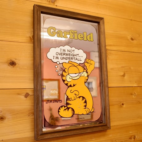 新品 Garfield ガーフィールド ウッド パブミラー PUB  MIRROR  アメリカン カフェ バー ガレージ インテリア 木製