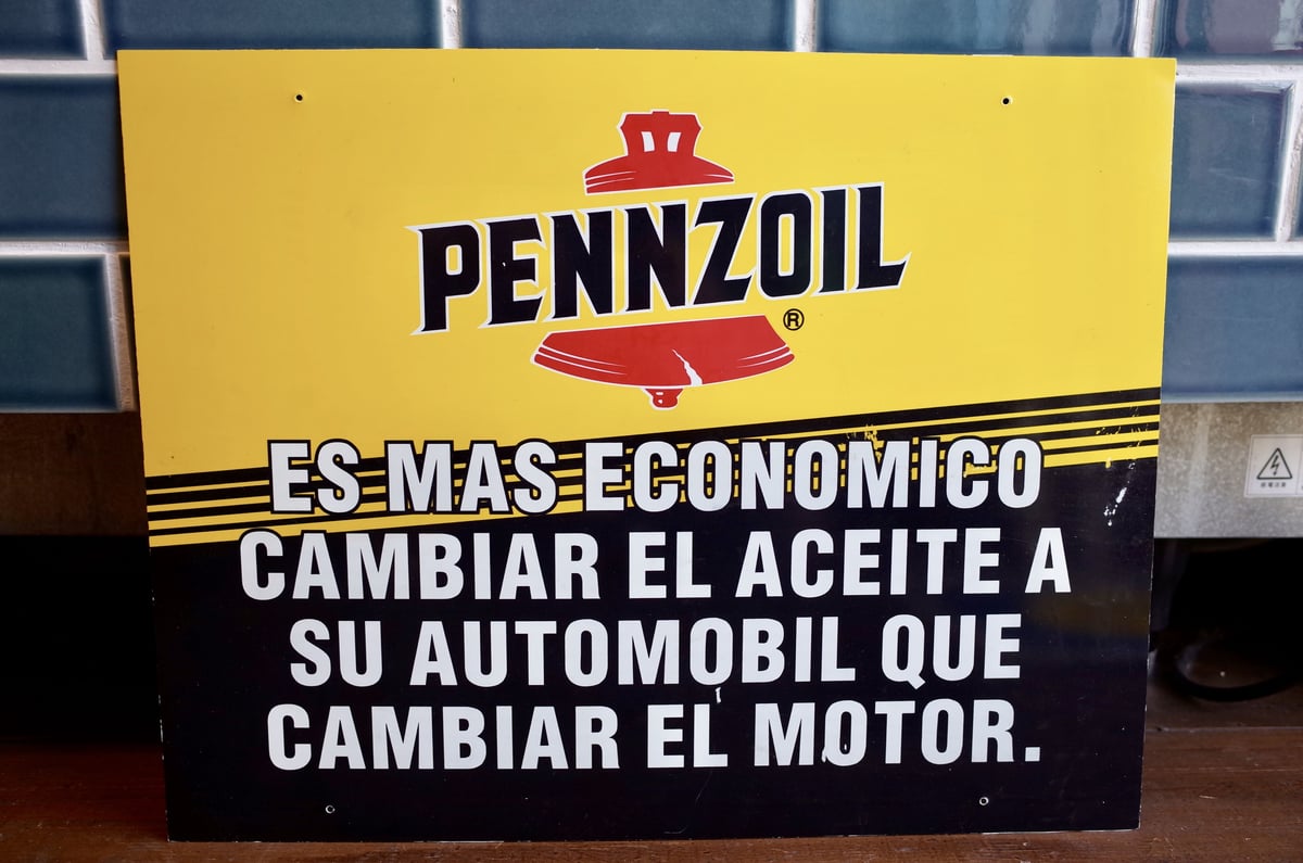 デッドストック PENNZOIL ペンズオイル 看板 プラスチック アメリカ製