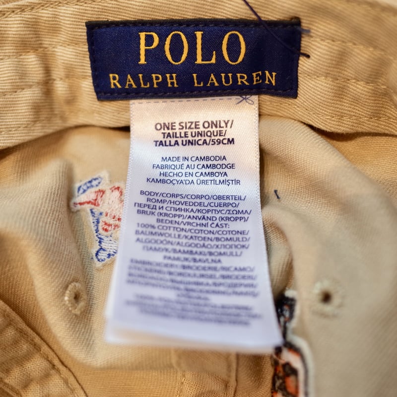 Polo Ralph Lauren 総柄刺繍 キャップ ベージュ ポロ 国内正規品