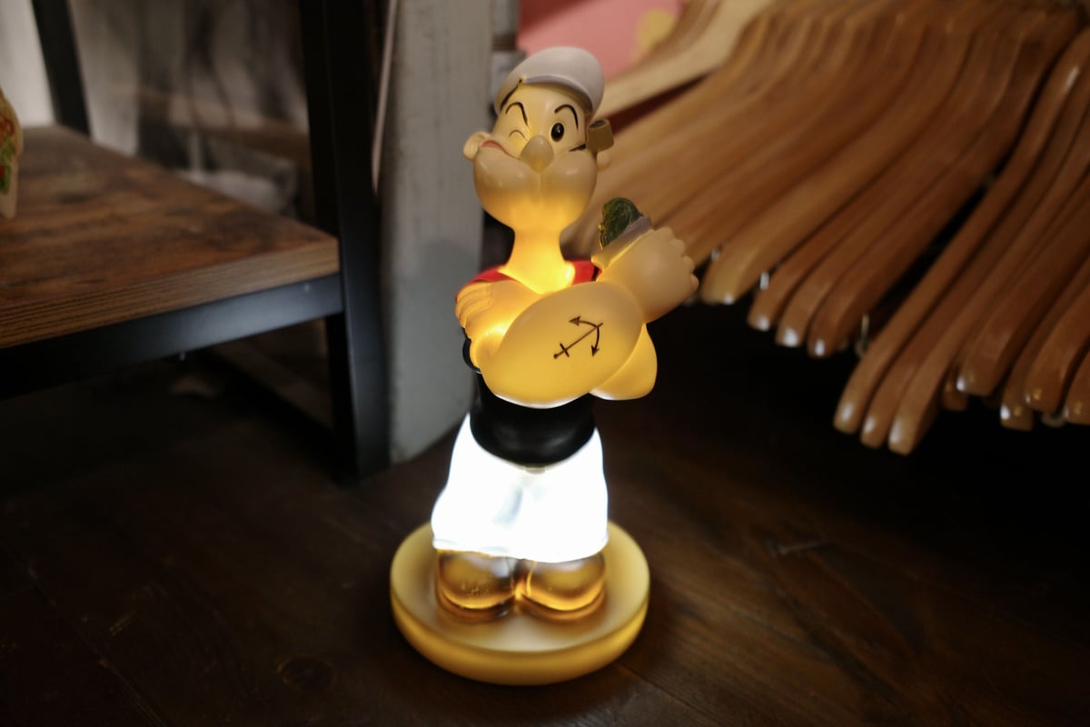 スタチュー ウィズ ライト (ポパイ) 照明 POPEYE オブジェ ほうれん草 スタチュー ウィズ ライト (ポパイ) 照明 POPEYE オブジェ