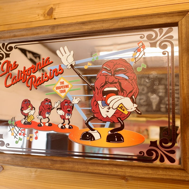 新品 カリフォルニアレーズン ウッド パブミラー PUB MIRROR