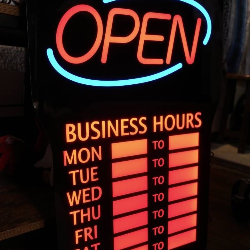 新品 OPEN オープン LEDサインボード ビジネスアワー アメリカ 店舗