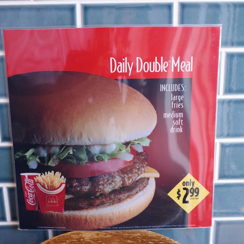 ヴィンテージ マクドナルド メニューサイン トランスライト デッドストック 美品 ビンテージ Mcdonald's トランスライト サイン 看板 マクドナルド