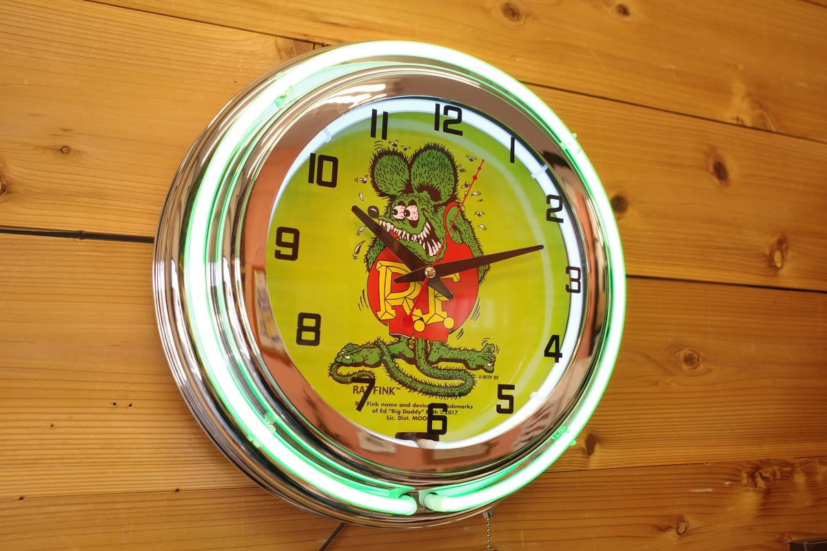 新品 RAT FINK ラットフィンク ネオンクロック 時計 壁掛け アメリカ