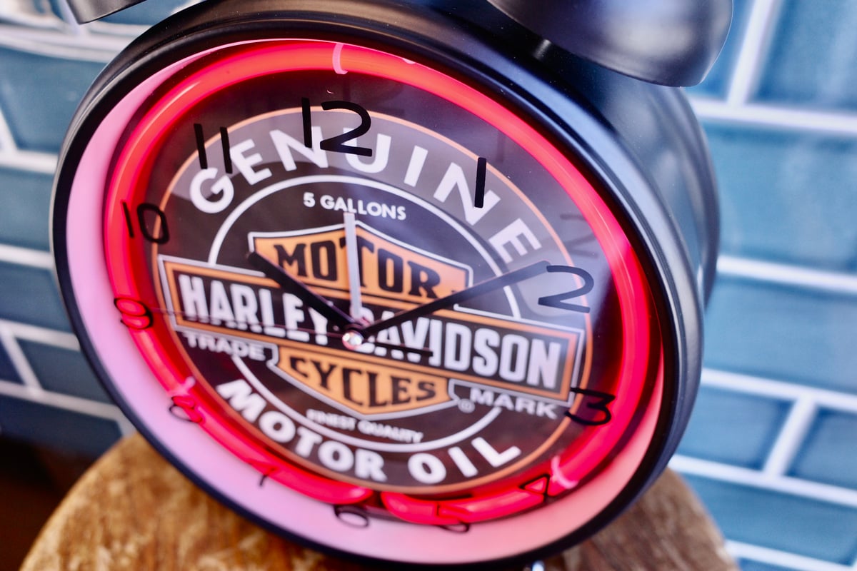 新品 Harley Davidson ハーレーダビッドソン ネオンクロック アラーム