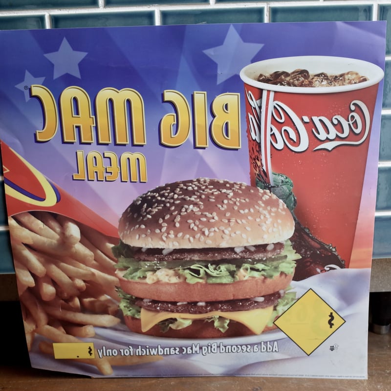 Vintage 2002 Mcdonald's マクドナルド メニューサイン Big Mac