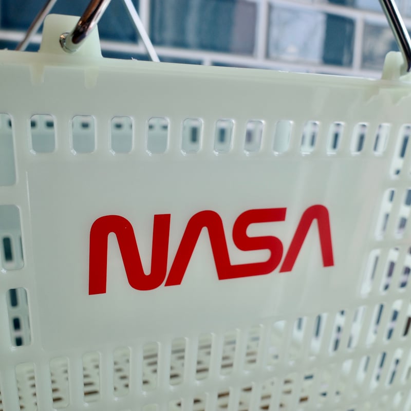 新品 NASA 蓄光 ショッピングバスケット かご 収納 アメリカ USA