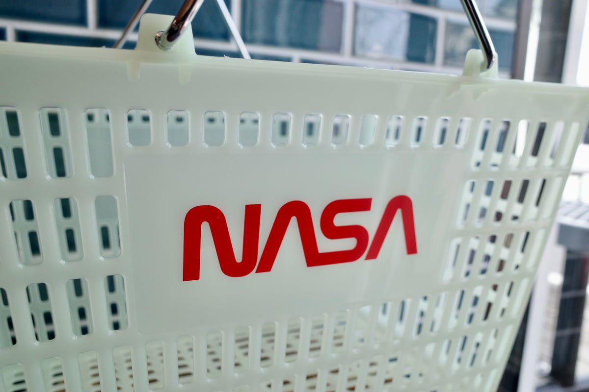 新品 NASA 蓄光 ショッピングバスケット かご 収納 アメリカ USA