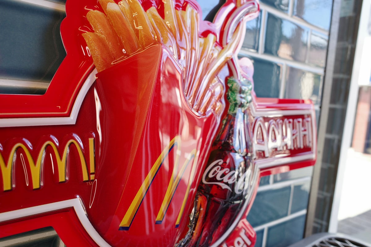 ビンテージ マクドナルド 鏡 パブミラー ディスプレイ 看板 ビンテージ