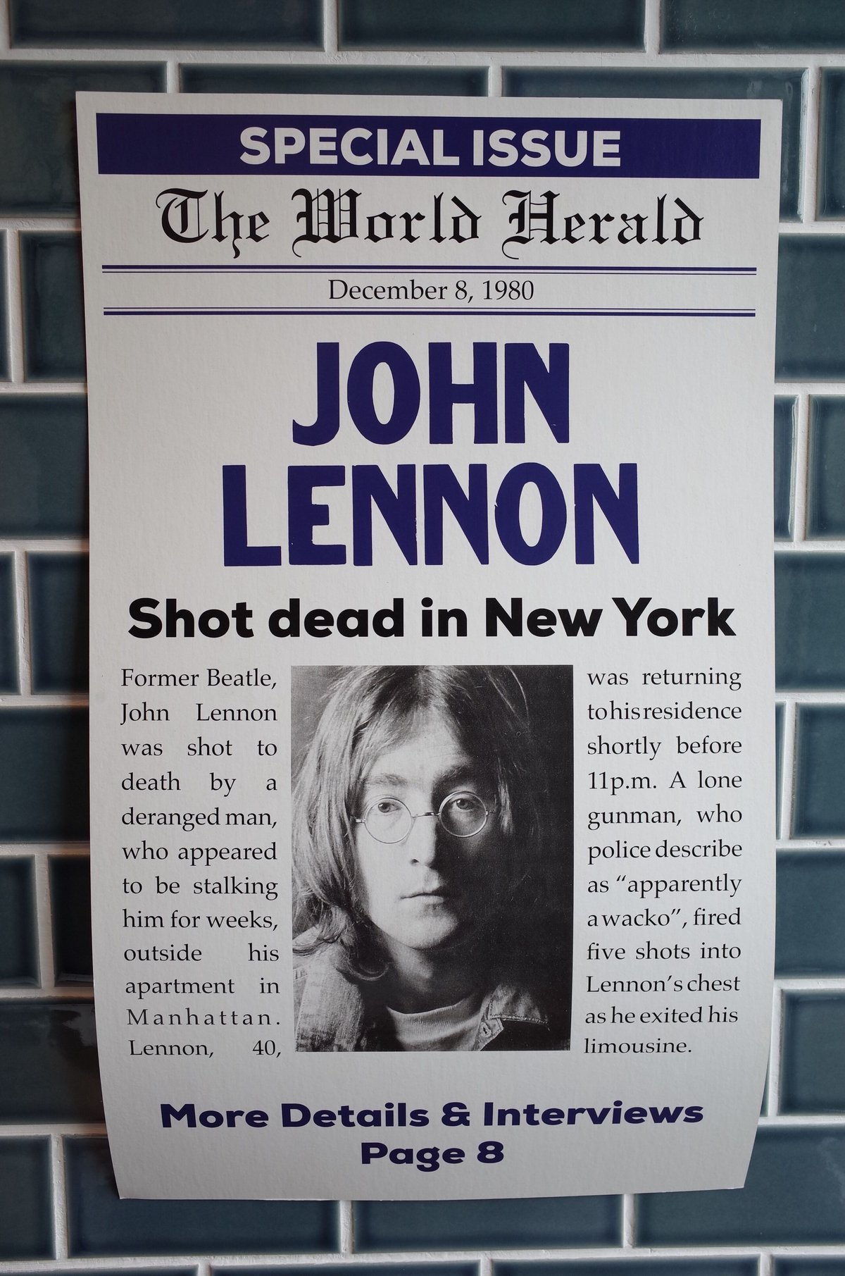 額装済/John Lennon ジョン レノン（スパッド マーフィー）/ポスター 額装済/John Lennon ジョン レノン/スパッド マーフィー