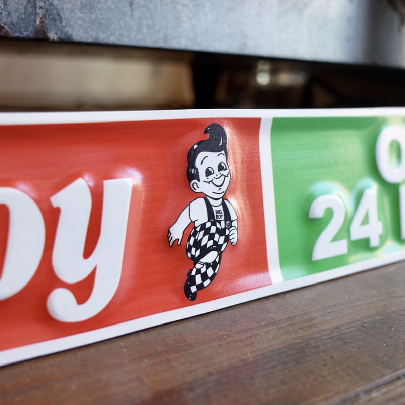 Big Boy ビッグボーイ 24H OPEN 横長タイプ 看板 メタルサイン