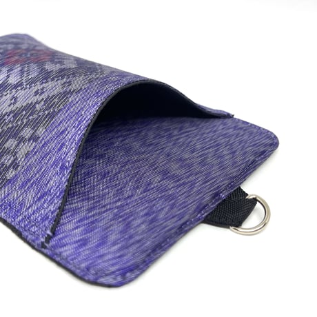 ～新特産品コンクール「鹿児島市長賞」受賞作品～大島紬 スマホケース（パープル）【WL0009-PU】