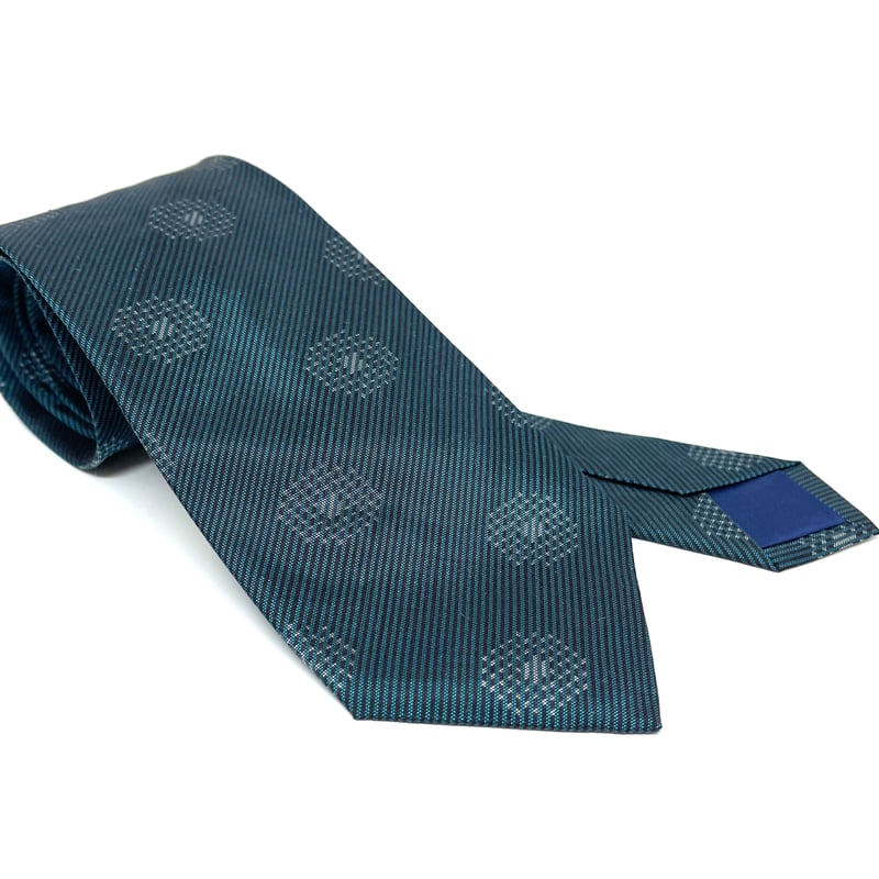 大島紬ネクタイ（HANABI / ターコイズブルー） | 藤絹織物株式会社